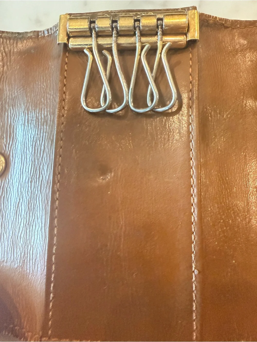 Louis Vuitton Brown/Copper Vernis Embossed Key Holder
